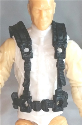 Male Vest: Harness Rig BLACK Version - 1:18 Scale Modular MTF Accessory for 3-3/4" Action Figures