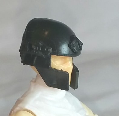 Headgear: Tactical Helmet BLACK Version - 1:18 Scale Modular MTF Accessory for 3-3/4" Action Figures