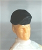Headgear: Beret BLACK Version - 1:18 Scale Modular MTF Accessory for 3-3/4" Action Figures
