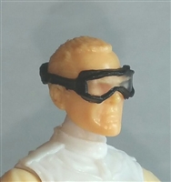 Headgear: Standard Goggles BLACK Version with CLEAR Tint Lenses   - 1:18 Scale Modular MTF Accessory for 3-3/4" Action Figures