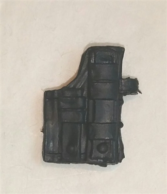 Pistol Holster: Large Right Handed with Loop BLACK Version - 1:18 Scale Modular MTF Accessory for 3-3/4" Action Figures