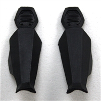 Female Shin Armor: BLACK Version - Left & Right (Pair) - 1:18 Scale Modular MTF Valkyries Accessory for 3-3/4" Action Figures
