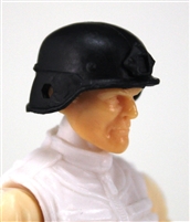 Headgear: LWH Combat Helmet BLACK Version - 1:18 Scale Modular MTF Accessory for 3-3/4" Action Figures