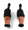 Male Forearms: Bare with Black Rolled Up Sleeves Tan Skin Tone - Right AND Left (Pair) - 1:18 Scale MTF Accessory for 3-3/4" Action Figures