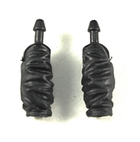 Male Forearms: Black Cloth Forearms (NO Armor) - Right AND Left (Pair) - 1:18 Scale MTF Accessory for 3-3/4" Action Figures