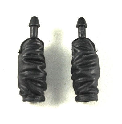 Male Forearms: Black Cloth Forearms (NO Armor) - Right AND Left (Pair) - 1:18 Scale MTF Accessory for 3-3/4" Action Figures