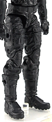 Male Legs WITH Waist: Black CLOTH Legs (NO Armor) - Right AND Left Legs WITH Waist - 1:18 Scale MTF Accessory for 3-3/4" Action Figures