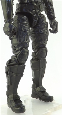 Male Legs WITH Waist: Black Legs (with ARMOR) - Right AND Left Legs WITH Waist - 1:18 Scale MTF Accessory for 3-3/4" Action Figures