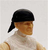 Headgear: "Bandana" Head Cover BLACK Version - 1:18 Scale Modular MTF Accessory for 3-3/4" Action Figures