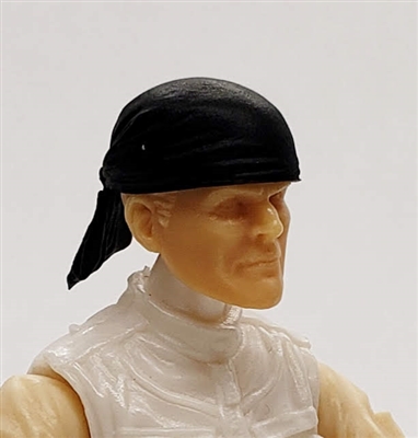 Headgear: "Bandana" Head Cover BLACK Version - 1:18 Scale Modular MTF Accessory for 3-3/4" Action Figures