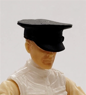 Headgear: Officer Cap "Dress Hat" BLACK Version - 1:18 Scale Modular MTF Accessory for 3-3/4" Action Figures