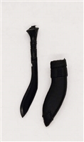 Kukri Knife & Sheath: BLACK Version - 1:18 Scale Modular MTF Accessory for 3-3/4" Action Figures