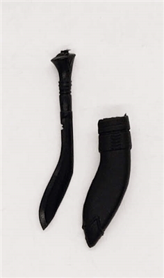 Kukri Knife & Sheath: BLACK Version - 1:18 Scale Modular MTF Accessory for 3-3/4" Action Figures