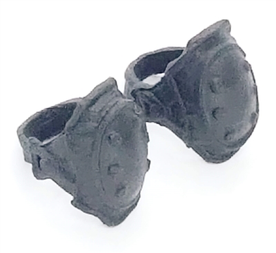 Elbow Pads with Strap BLACK Version (PAIR) - 1:18 Scale Modular MTF Accessory for 3-3/4" Action Figures