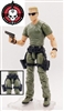 Belt with Drop Down Leg Pistol Holster: BLACK Version - 1:18 Scale Modular MTF Accessory for 3-3/4" Action Figures