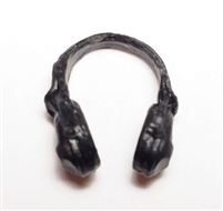 Headgear: Radio Headset Headphones BLACK Version - 1:18 Scale Modular MTF Accessory for 3-3/4" Action Figures