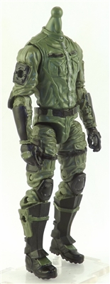 "Field-Ops" GREEN with Black MTF Male Trooper Body WITHOUT Head  - 1:18 Scale Marauder Task Force Action Figure