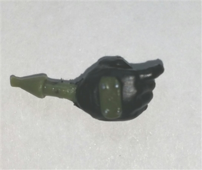 Hand: Right Black Full Glove with Green Armor - 1:18 Scale MTF Accessory for 3-3/4" Action Figures