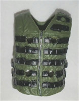 Male Vest: Tactical Type GREEN & Black Version - 1:18 Scale Modular MTF Accessory for 3-3/4" Action Figures