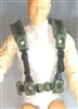 Male Vest: Harness Rig GREEN with Black Version - 1:18 Scale Modular MTF Accessory for 3-3/4" Action Figures