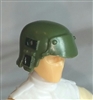 Headgear: Armor Helmet GREEN & Black Version - 1:18 Scale Modular MTF Accessory for 3-3/4" Action Figures