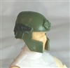 Headgear: Tactical Helmet GREEN & Black Version - 1:18 Scale Modular MTF Accessory for 3-3/4" Action Figures