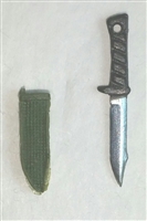 Fighting Knife & Sheath: Small Size GREEN Version - 1:18 Scale Modular MTF Accessory for 3-3/4" Action Figures