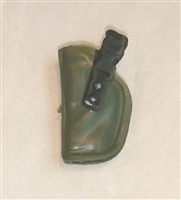 Pistol Holster: Small Left Handed GREEN & Black Version - 1:18 Scale Modular MTF Accessory for 3-3/4" Action Figures