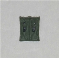 Ammo Pouch: Double Magazine GREEN & Black Version - 1:18 Scale Modular MTF Accessory for 3-3/4" Action Figures