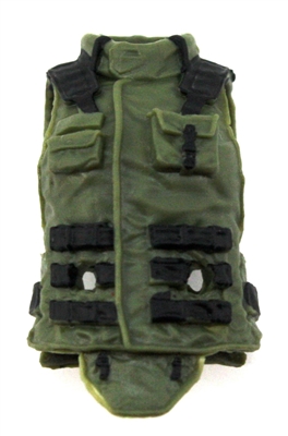 Female Vest: High Collar Type Green & Black Version - 1:18 Scale Modular MTF Valkyries Accessory for 3-3/4" Action Figures
