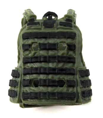 Female Vest: Utility Type Green & Black Version - 1:18 Scale Modular MTF Valkyries Accessory for 3-3/4" Action Figures