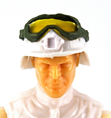 Headgear: Large Goggles GREEN Version with YELLOW Tint - 1:18 Scale Modular MTF Accessory for 3-3/4" Action Figures