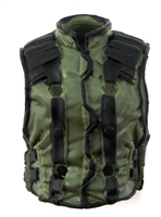 Male Vest: Model 86 Type GREEN & BLACK Version - 1:18 Scale Modular MTF Accessory for 3-3/4" Action Figures