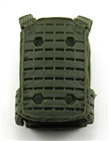 Male Vest: Plate Carrier Type GREEN Version - 1:18 Scale Modular MTF Accessory for 3-3/4" Action Figures