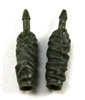 Female Forearms: GREEN Cloth Forearms (NO Armor) - Right AND Left (Pair) - 1:18 Scale MTF Vakyries Accessory for 3-3/4" Action Figures