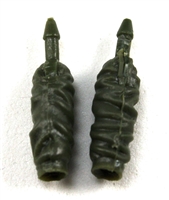 Female Forearms: GREEN Cloth Forearms (NO Armor) - Right AND Left (Pair) - 1:18 Scale MTF Vakyries Accessory for 3-3/4" Action Figures