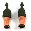 Male Forearms: Bare with Green Rolled Up Sleeves Light Skin Tone - Right AND Left (Pair) - 1:18 Scale MTF Accessory for 3-3/4" Action Figures