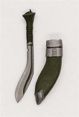 Kukri Knife & Sheath: GREEN Version - 1:18 Scale Modular MTF Accessory for 3-3/4" Action Figures