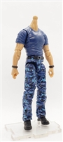 "Contract-Ops" BLUE T-Shirt & BLUE CAMO Pants LIGHT Skin tone MTF Male Body WITHOUT Head - 1:18 Scale Marauder Task Force Action Figure