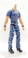 "Contract-Ops" BLUE T-Shirt & BLUE CAMO Pants TAN Skin tone MTF Male Body WITHOUT Head - 1:18 Scale Marauder Task Force Action Figure