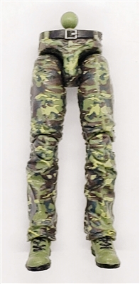 Male Legs: gREEN CAMO Contract Ops Pant Legs - Right AND Left WITH WAIST - 1:18 Scale MTF Accessory for 3-3/4" Action Figures
