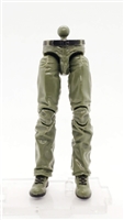 Male Legs: GREEN Contract Ops Pant Legs - Right AND Left WITH WAIST - 1:18 Scale MTF Accessory for 3-3/4" Action Figures
