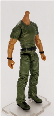 "Contract-Ops" GREEN T-Shirt & GREEN Pants TAN Skin tone MTF Male Body WITHOUT Head - 1:18 Scale Marauder Task Force Action Figure