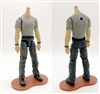 "Contract-Ops" GRAY T-Shirt & DARK GRAY Pants LIGHT TAN (ASIAN) Skin tone MTF Male Body WITHOUT Head - 1:18 Scale Marauder Task Force Action Figure