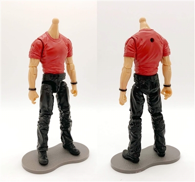 "Contract-Ops" RED T-Shirt & BLACK Pants LIGHT Skin tone MTF Male Body WITHOUT Head - 1:18 Scale Marauder Task Force Action Figure