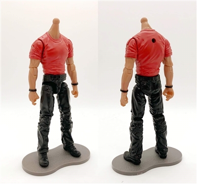 "Contract-Ops" RED T-Shirt & BLACK Pants TAN Skin tone MTF Male Body WITHOUT Head - 1:18 Scale Marauder Task Force Action Figure