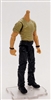 "Contract-Ops" TAN T-Shirt & BLACK Pants LIGHT Skin tone MTF Male Body WITHOUT Head - 1:18 Scale Marauder Task Force Action Figure