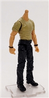 "Contract-Ops" TAN T-Shirt & BLACK Pants LIGHT Skin tone MTF Male Body WITHOUT Head - 1:18 Scale Marauder Task Force Action Figure