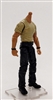 "Contract-Ops" TAN T-Shirt & BLACK Pants TAN Skin tone MTF Male Body WITHOUT Head - 1:18 Scale Marauder Task Force Action Figure