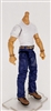 "Contract-Ops" WHITE T-Shirt & BLUE Pants LIGHT Skin tone MTF Male Body WITHOUT Head - 1:18 Scale Marauder Task Force Action Figure